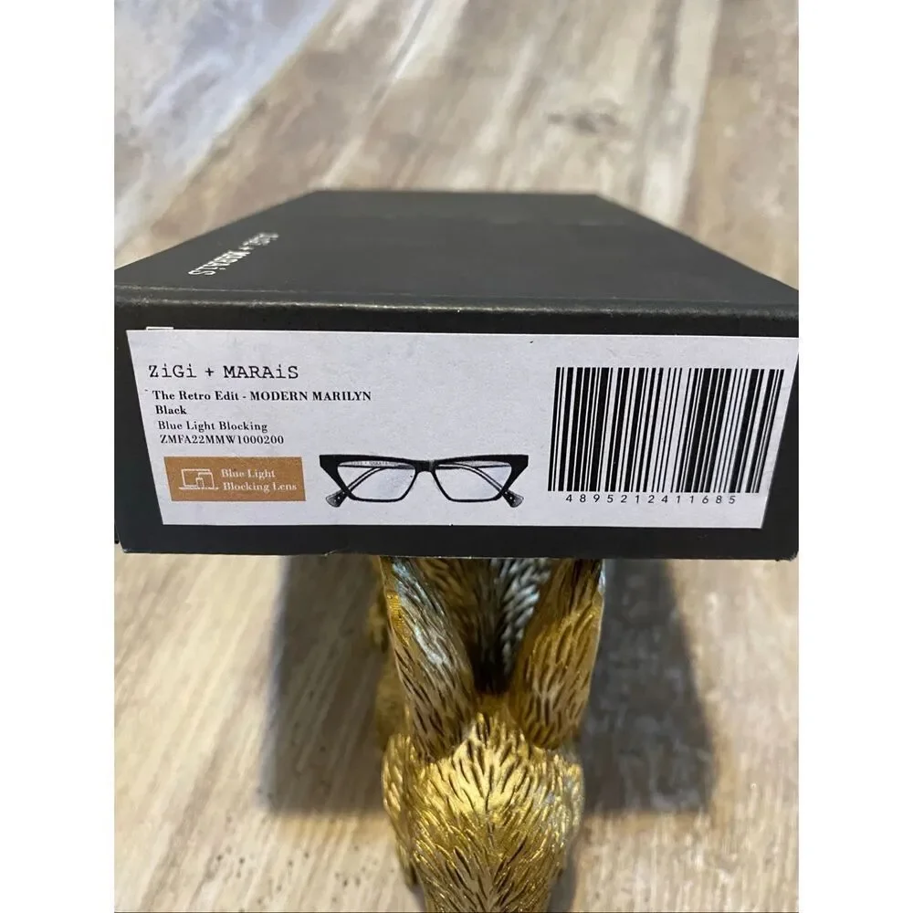 Zigi + Marais Modern Marilyn The Retro Edit Blue Light Blocking Black Eye Glasse